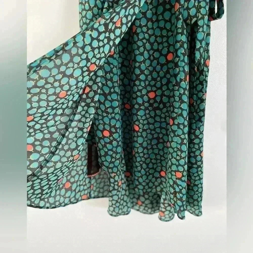 Anthropologie Romantic Ruffled Wrap Dress Floral Print Cocktail Party Size 4‎ - Picture 9 of 16